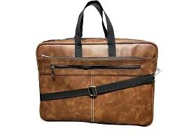 Leather Messenger Bag for 15.6 Inch Laptop I Macebook I Books (Tan)-thumb2