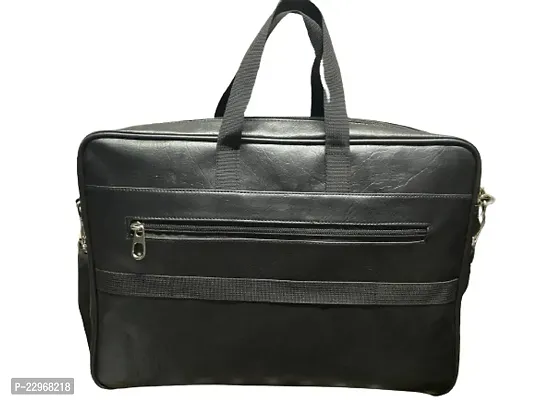 Leather Office Bag for men and women 15.6 inch laptop I Macebook I Books (black)-thumb3