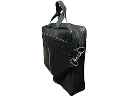 Leather Office Bag for men and women 15.6 inch laptop I Macebook I Books (black)-thumb1