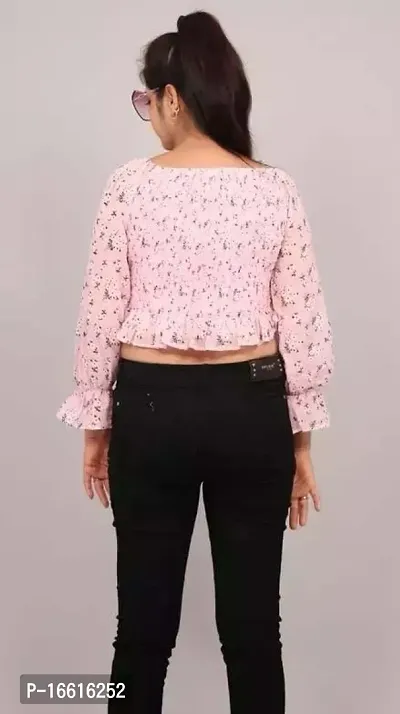 Thrifty Thread Women's Regular Fit Cotton Full Sleeve Crop Top-thumb2