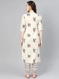 Stich Plus Women's Cotton Blend Straight Printed Kurta with Pant-thumb4