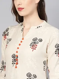 Stich Plus Women's Cotton Blend Straight Printed Kurta with Pant-thumb2