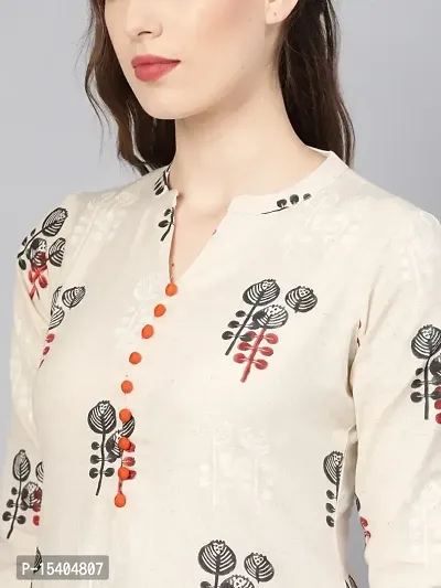 Stich Plus Women's Cotton Blend Straight Printed Kurta with Pant-thumb3