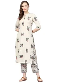 Stich Plus Women's Cotton Blend Straight Printed Kurta with Pant-thumb3