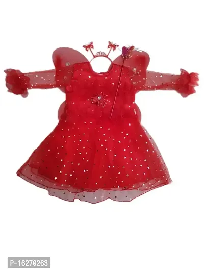 Party wear red pari dress for girls-thumb0