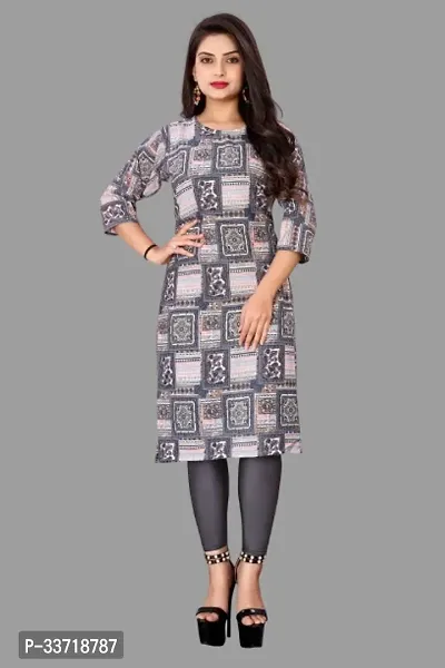 Fancy Crepe Printed Kurtas For Women-thumb0