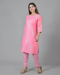 Woman Printed Ethnic Kurti With Pant-thumb1