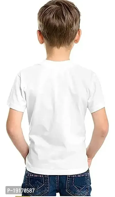 WHALEBONE Regular Wear Poly Silk Cartoon Printed T-Shirts with Round Neck for Boy's (STW-01-Ash-03-white-4-5 Years)-thumb3