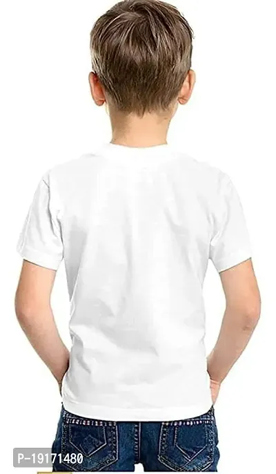 WHALEBONE Regular Wear Poly Silk Cartoon Printed T-Shirts with Round Neck for Boy's (STW-01-Ash-06-white-2-3 Years)-thumb3