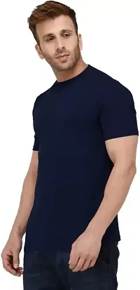 WHALEBONE Men's Cotton Regular Fit Super Combed Round Neck Half Sleeve Solid T-Shirt-thumb2