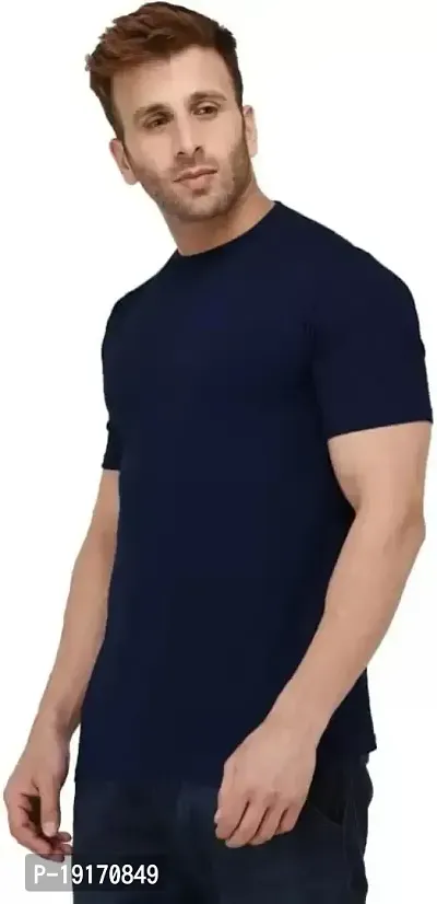 WHALEBONE Men's Cotton Regular Fit Super Combed Round Neck Half Sleeve Solid T-Shirt-thumb3