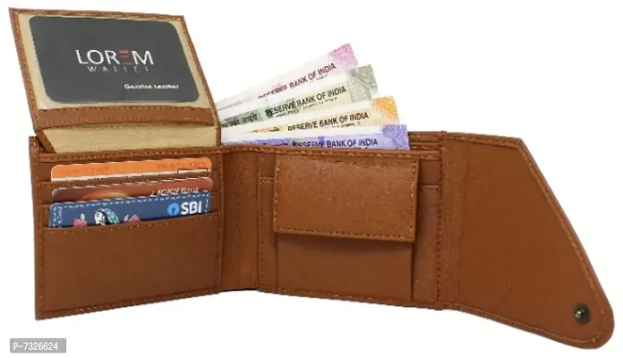 LOREM FZ01WL Men Tan Genuine Leather Wallet for Men-thumb4