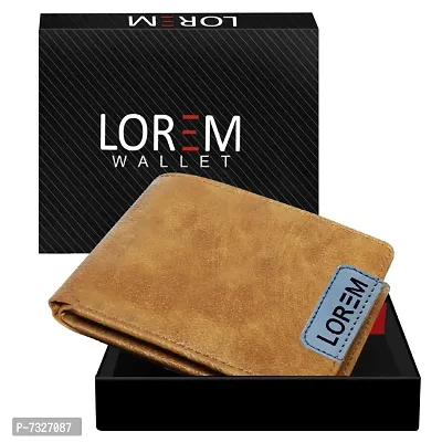 LOREM Mens Designer Foam Leather Wallet (Orange)-PE-WL11-thumb0