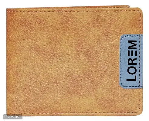 LOREM Mens Designer Foam Leather Wallet (Orange)-PE-WL11-thumb2