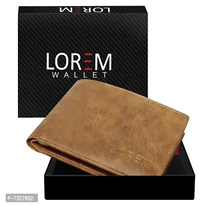 LOREM Orange Removable Card Holder Bi-Fold Faux Leather 12 ATM Card Slots Wallet for Men WL13
