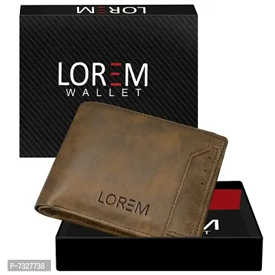 LOREM Brown Removable Card Holder Bi-Fold Faux Leather 7 ATM Card Slots Wallet for Men WL24