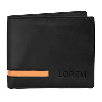 LOREM Black Edition Bi-Fold Faux Leather ATM Card Slots Wallet for Men WL42-thumb1