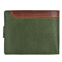 LOREM Green-Brown Dual Color Bi-Fold Faux Leather 3 ATM Card Slots Wallet for Men WL46-thumb4