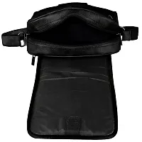 LOREM Black Casual Faux Leather Cross Body Sling Bag For Men SL03-thumb2