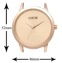 LR34 Rose Gold-Brown Round Plain Professional Leather Analog Watch - For Men-thumb3