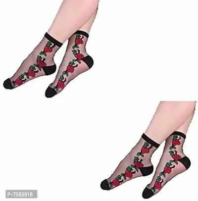 Womens Ankle Length Net  Spandex Socks (Pack of 2)