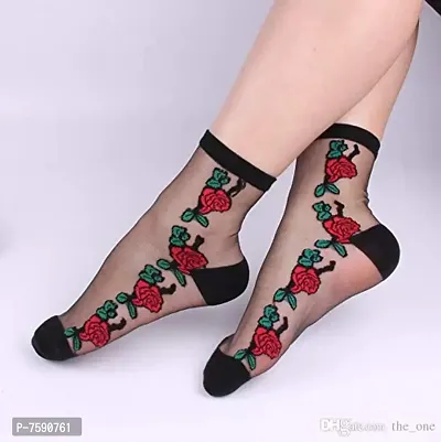 Womens Ankle Length Net  Spandex Socks (Pack of 12)-thumb2