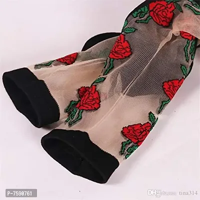 Womens Ankle Length Net  Spandex Socks (Pack of 12)-thumb3
