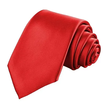 Solid Satin Tie for Men/Boys Red colour