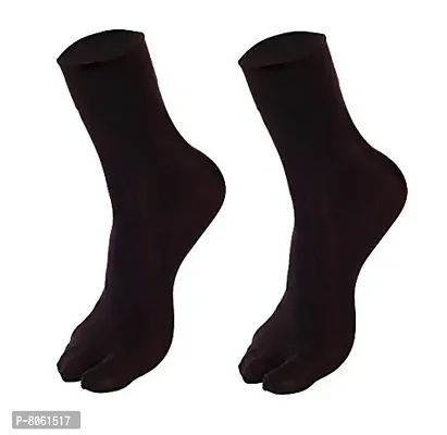 Women  Girls Ultra-Thin Transparent Nylon Ankle Length Summer Black Socks Set of 2 pairs-thumb0