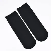 Women  Girls Ultra-Thin Transparent Nylon Ankle Length Summer Black Socks Set of 2 pairs-thumb2