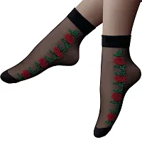 Womens Floral Print Ankle Length Socks (Multicolour, Free Size) - Pack of 4-thumb2