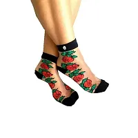 Womens Floral Print Ankle Length Socks (Multicolour, Free Size) - Pack of 4-thumb3