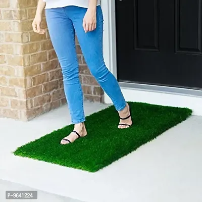 Density Artificial Grass polyresin Carpet Mat for Balcony, Lawn, Floor Or Doormat, Artificial Grass (23 X 15 Inches)