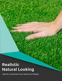 Density Artificial Grass polyresin Carpet Mat for Balcony, Lawn, Floor Or Doormat, Artificial Grass (23 X 15 Inches)-thumb2