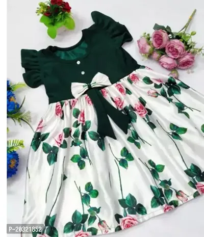 Fabulous Satin Printed Frocks For Girls-thumb0