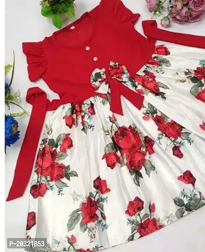 Fabulous Satin Printed Frocks For Girls-thumb0