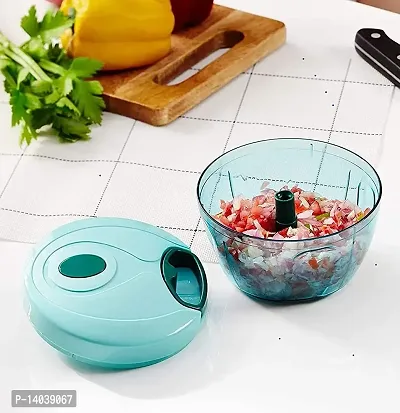 Handy Chopper with 3 Blade Manual Chopper Vegetable Chopping Cutter with String for Home Kitchen - 450 mL-thumb2