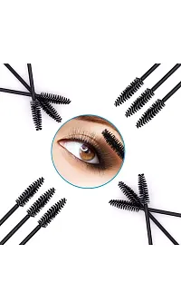 50 Pcs Eyelash Brushes Mascara Wands Black Eye Lash Brush Spoolies for Eyelash Extension, Eyebrow Applicator and Makeup-thumb3