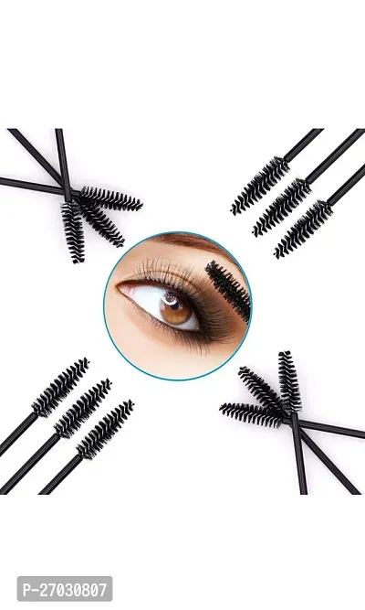 50 Pcs Eyelash Brushes Mascara Wands Black Eye Lash Brush Spoolies for Eyelash Extension, Eyebrow Applicator and Makeup-thumb4