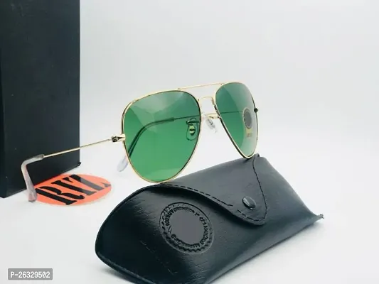Stylish Metal Green Aviator Sunglasses For Men-thumb0