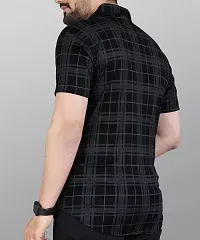 Stylish Polyester Blend Checked Casual Shirts For Men-thumb1