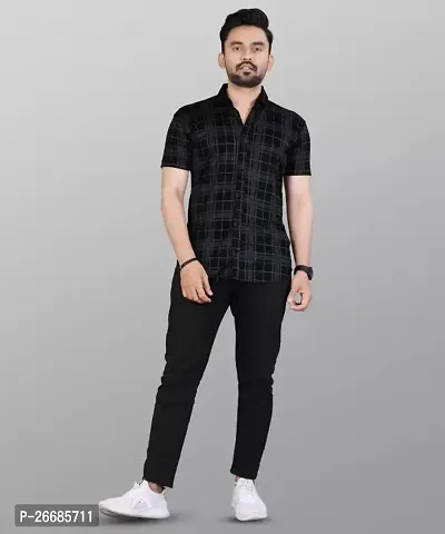 Stylish Polyester Blend Checked Casual Shirts For Men-thumb3