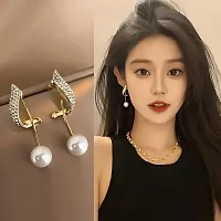 Gold Celebrity Style Pearl Tassel Earrings for Women  Girls-thumb4