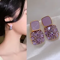 Purple Luxury Crystal Ear Studs for Women  Girls-thumb2