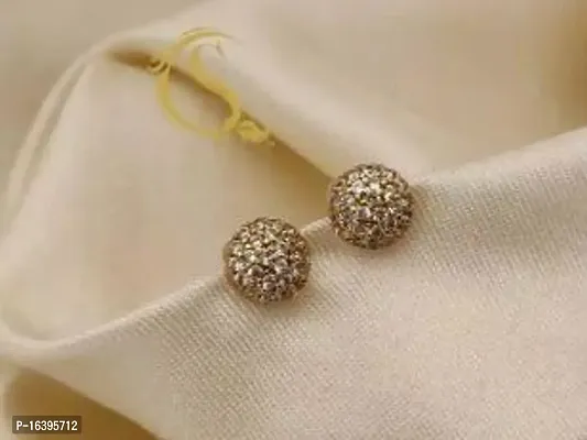 Golden Brass  Studs Earrings For Women-thumb0