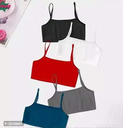 Stylish Multicoloured Cotton Spandex Solid Bras For Women Pack of 5-thumb0