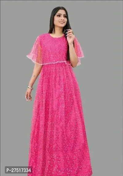 Fancy Net Ethnic Gowns For Women-thumb0