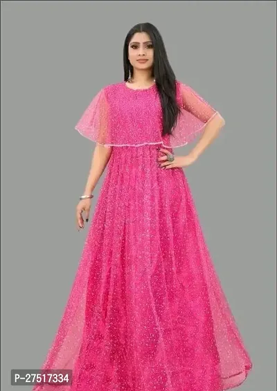 Fancy Net Ethnic Gowns For Women-thumb3