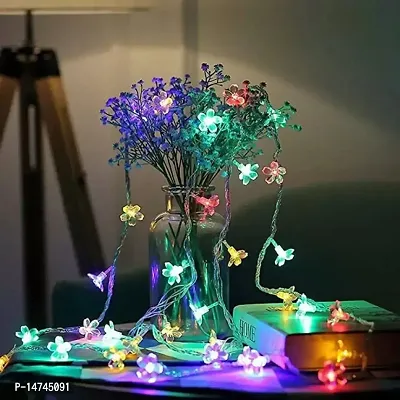 Multi Color Flower String Lights 14 LED Light for Navaratri / Diwali / Ganapati Festival Decoration / Valentine Day / Romantic Mood Light Decoration for Party/lights for decorating room (Multi_Flower)