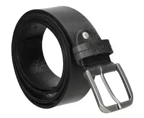 BEING IBAN Men's Leather belt (Formal/Casual) (Black)